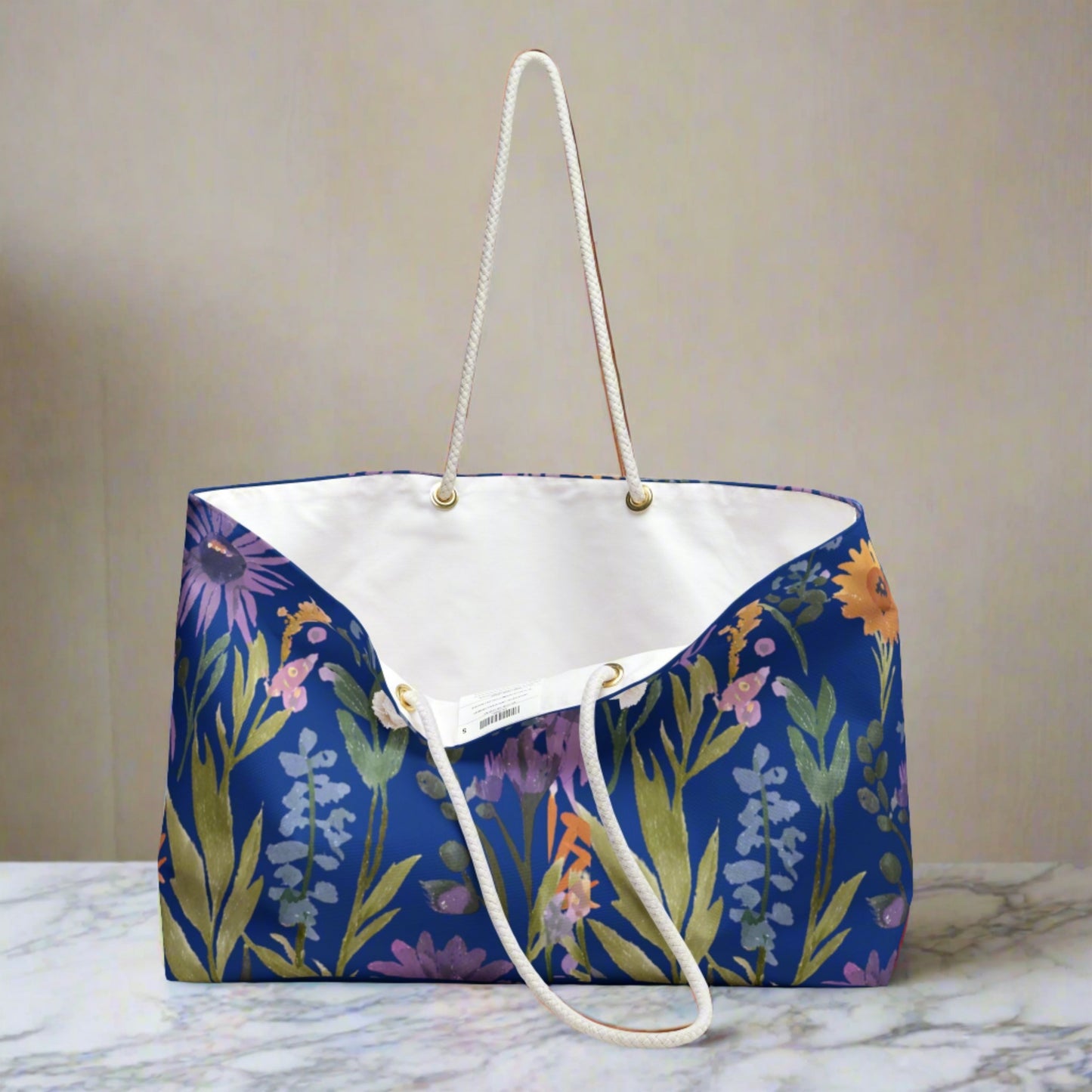 Floral Weekender Bag - Blue