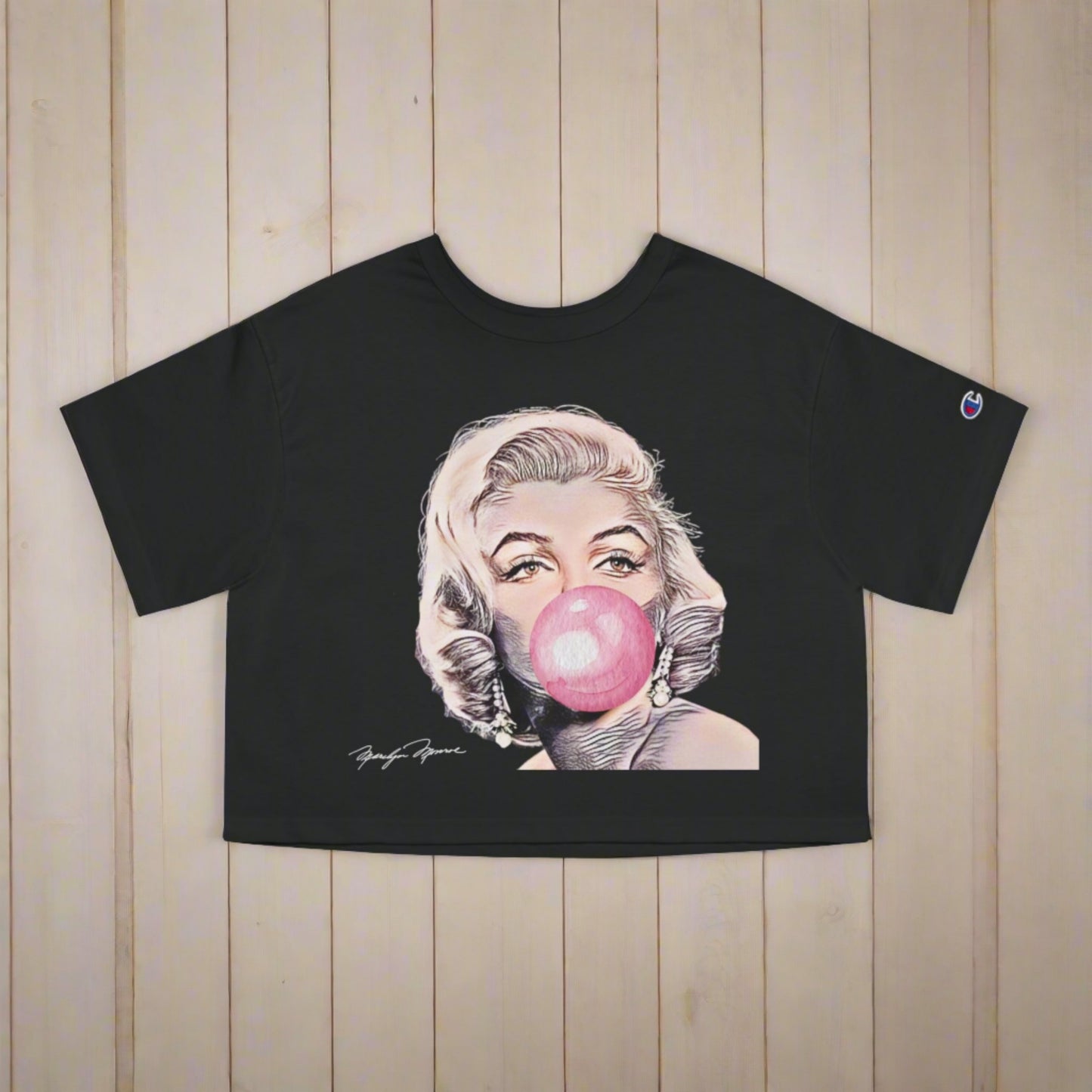 Marilyn Monroe Bubblegum Cropped T-Shirt - Stylish and Playful Design