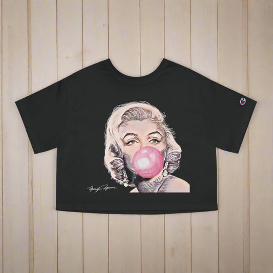 Marilyn Monroe Bubblegum Cropped T-Shirt - Stylish and Playful Design