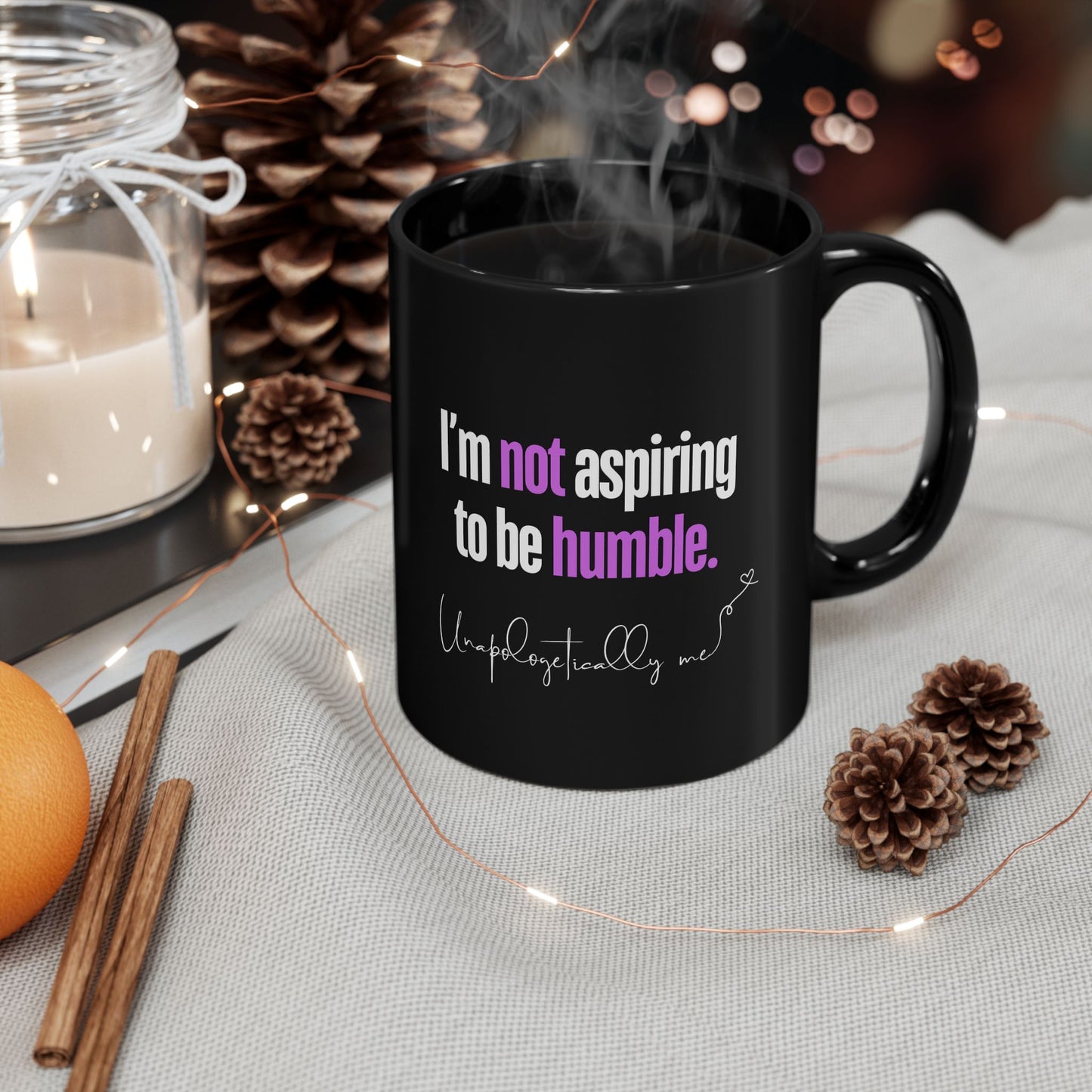 Mug in a lifestyle setting, placed on a desk or table.