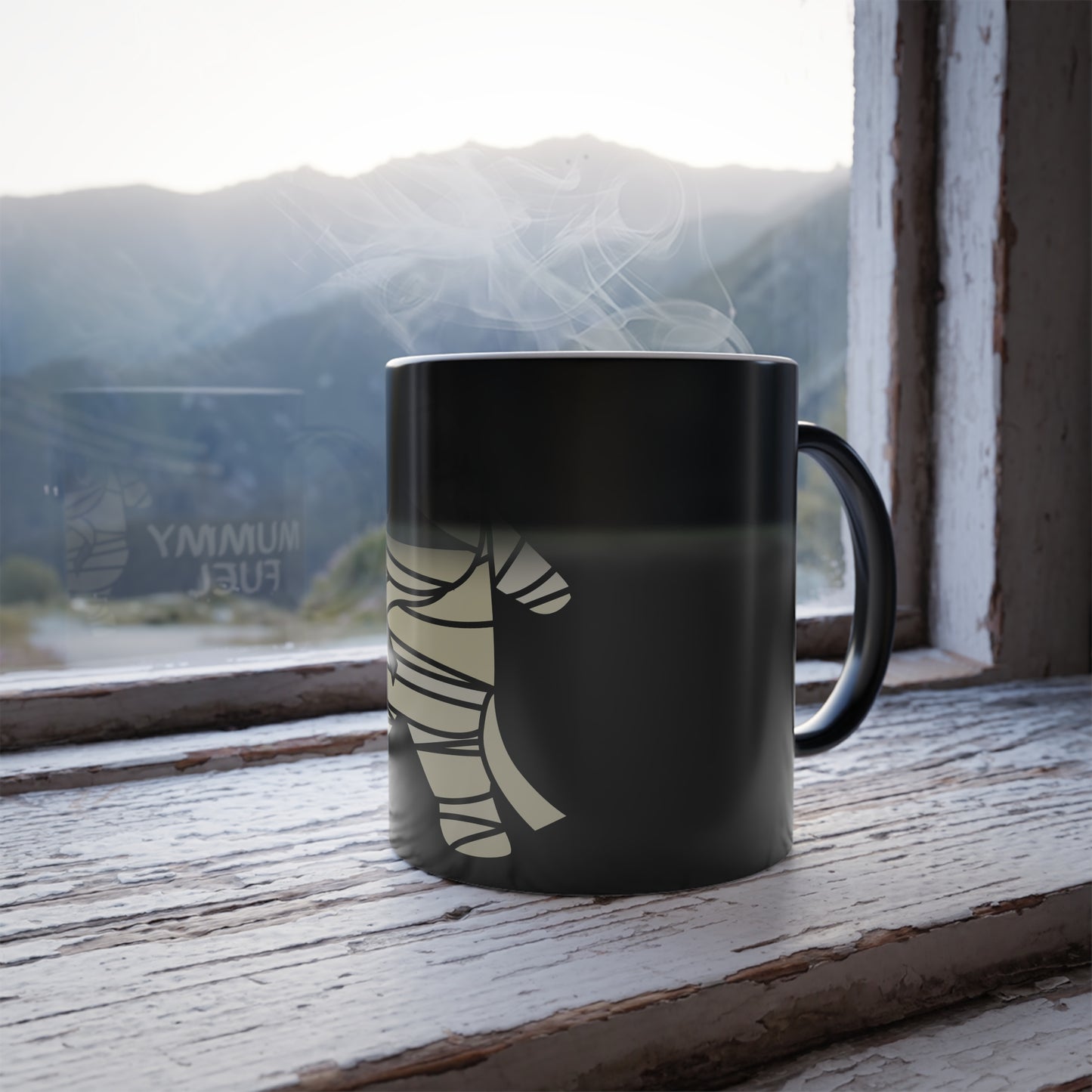 Heat-activated color-changing coffee mug