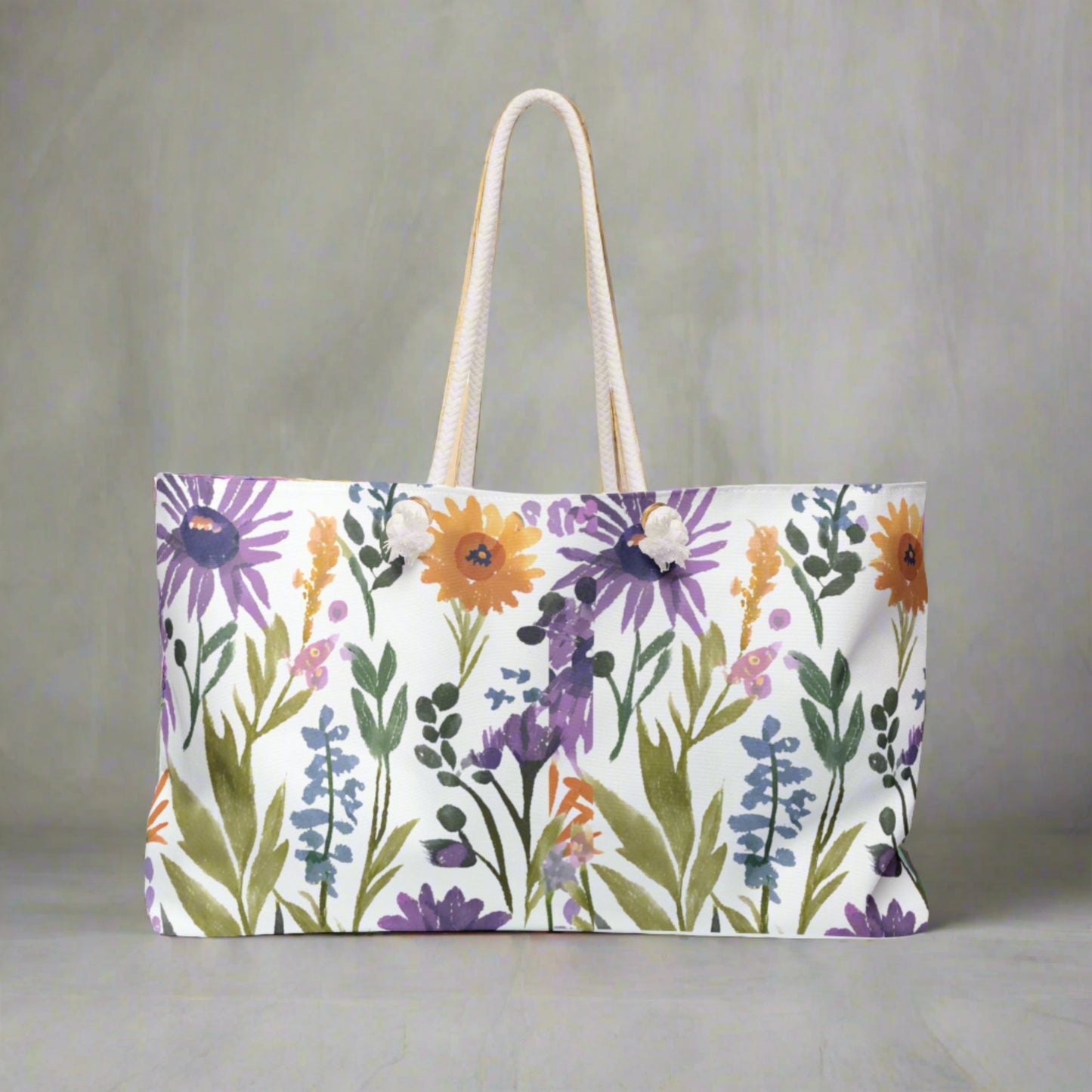 Floral Weekender Bag - White