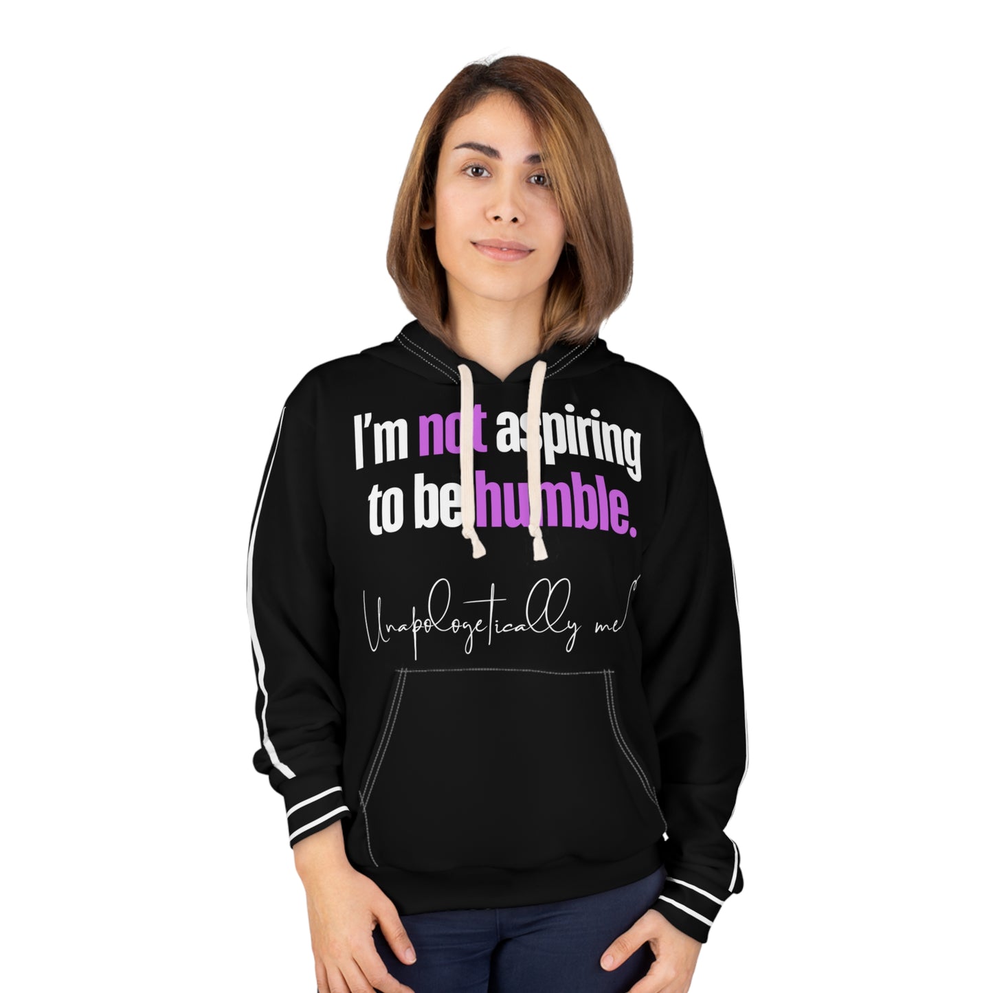 Lifestyle image of a person wearing the hoodie, standing confidently.