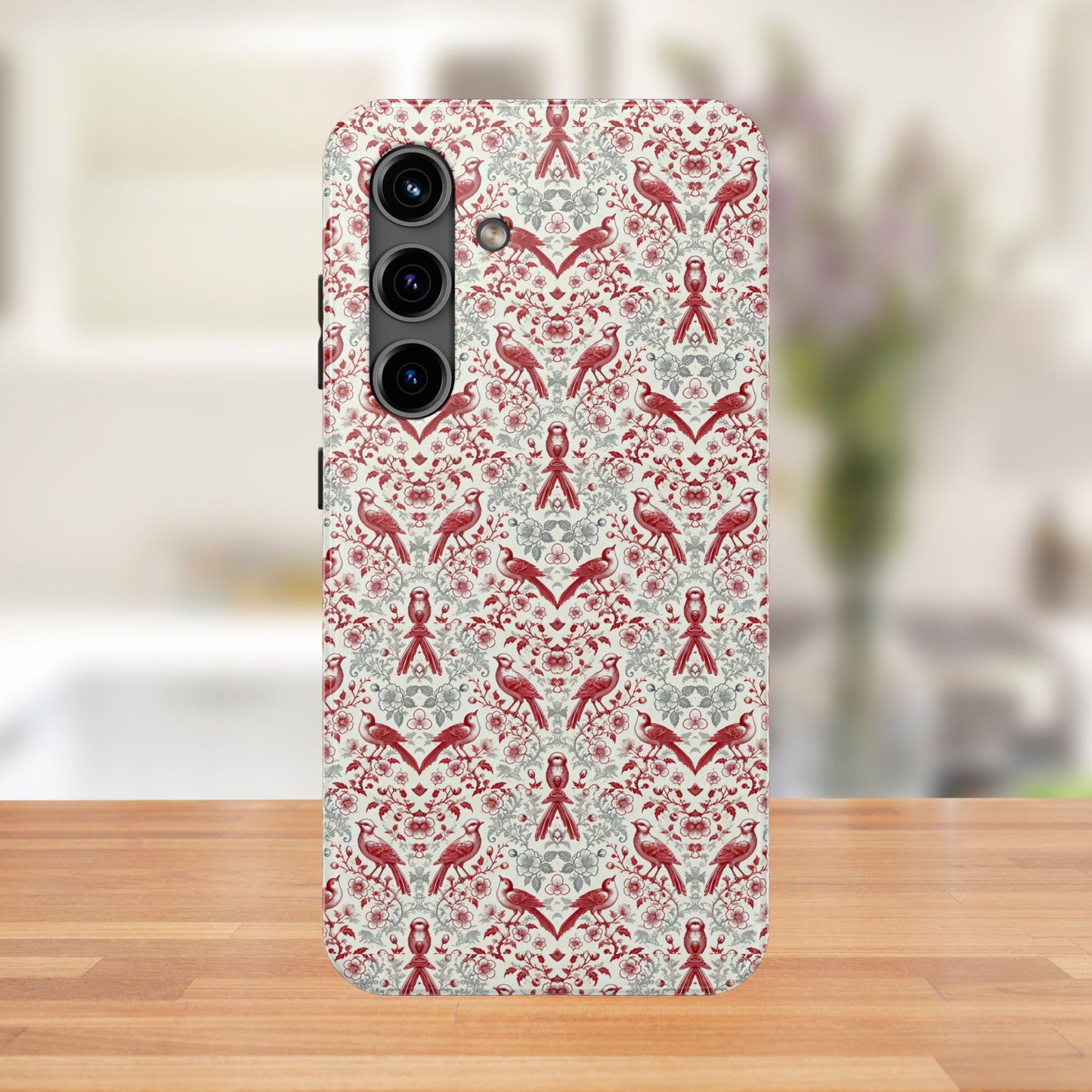 Vintage Bird & Floral Phone Case | Elegant Nature-Inspired iPhone & Samsung Case | Protective & Stylish Slim or Tough Case