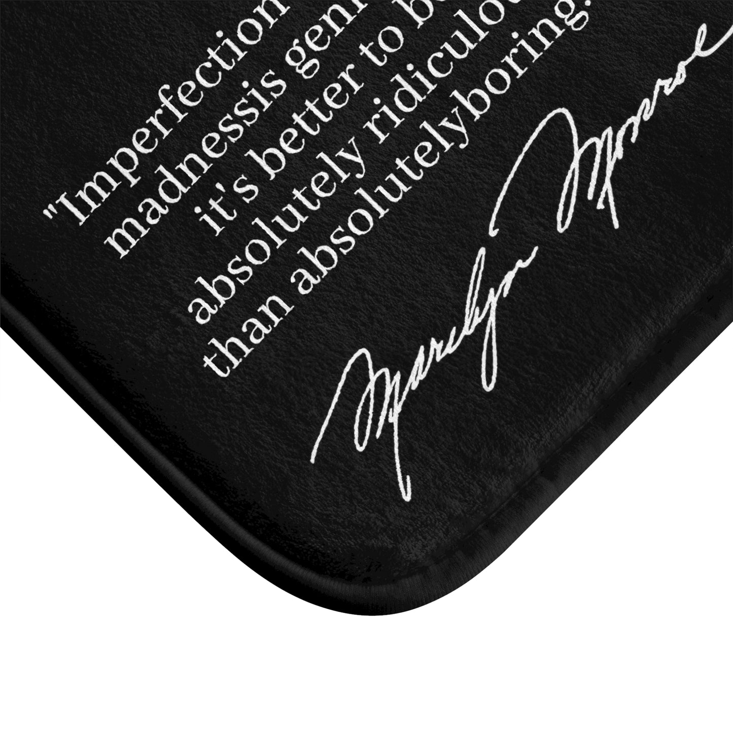 Marilyn Monroe Iconic White Dress Bath Mat - Timeless Hollywood Glamour with Inspirational Quote