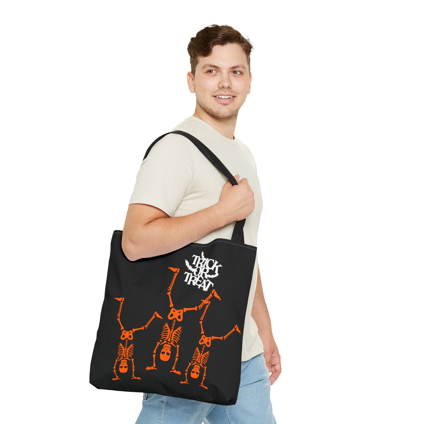 Halloween Trick or Treat Skeleton Tote Bag – Spooky Skeleton Dance Design