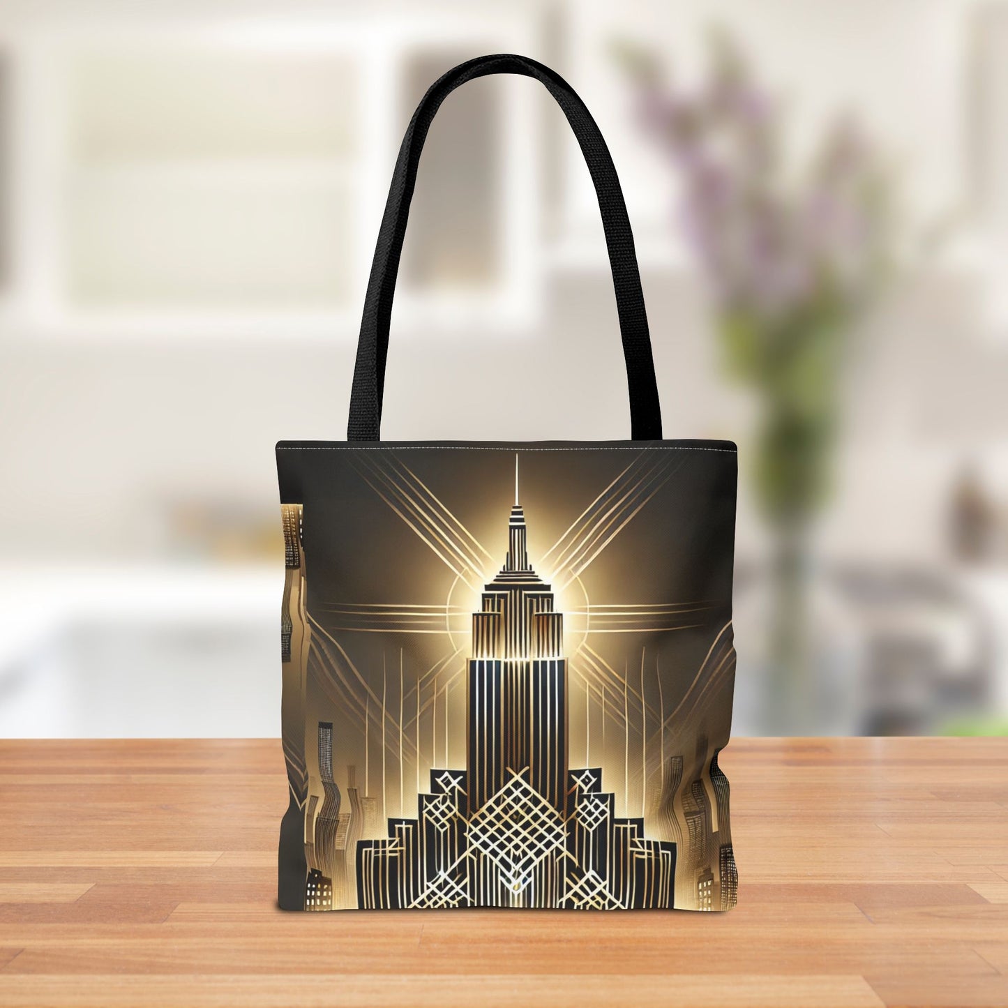Art Deco Skyline Tote Bag | Golden City Design | Stylish and Practical Daily Accessory | Retro Chic Tote
