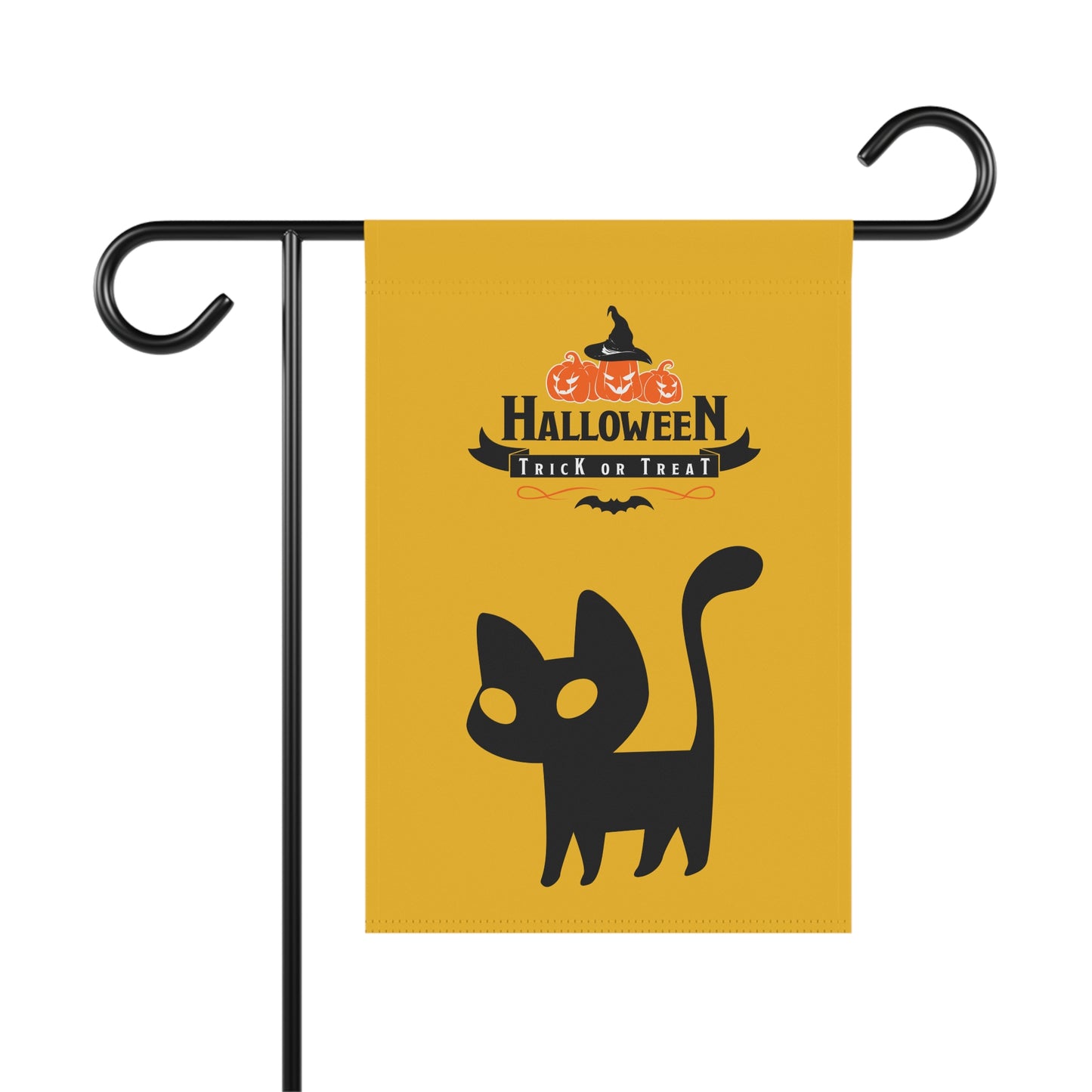 Halloween Trick or Treat Black Cat Garden Flag