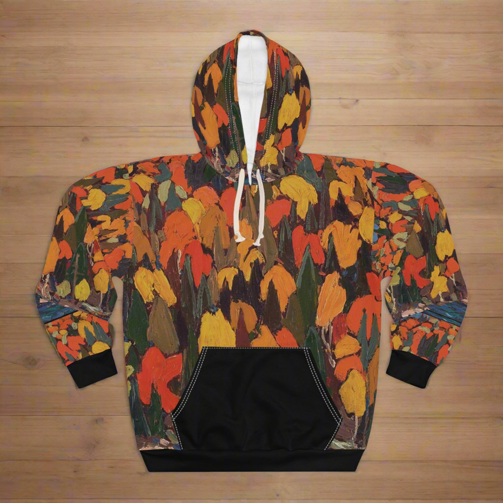 Autumn Foliage Hoodie – All-Over Print Inspired by Tom Thomson's Art