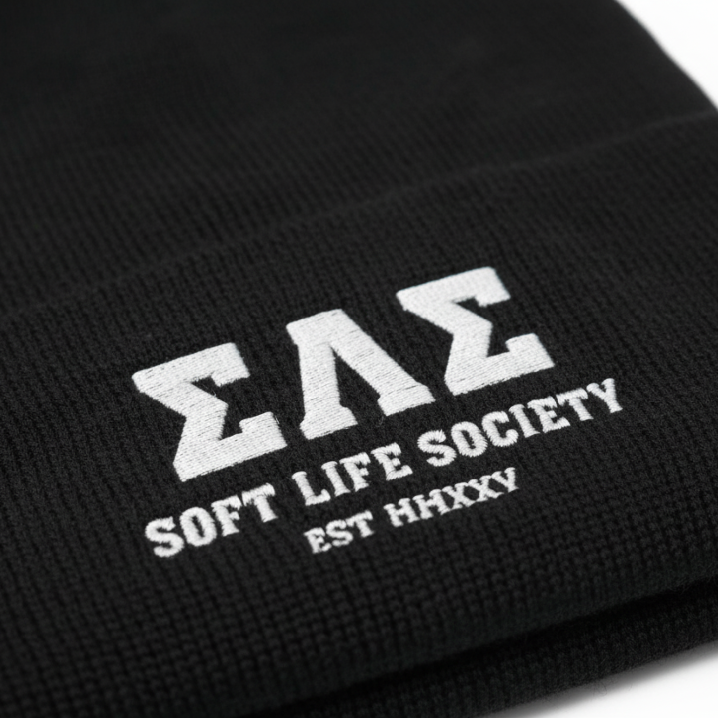 Soft Life Society™ ΣΛΣ Pom Pom Beanie | Varsity Knit Winter Hat