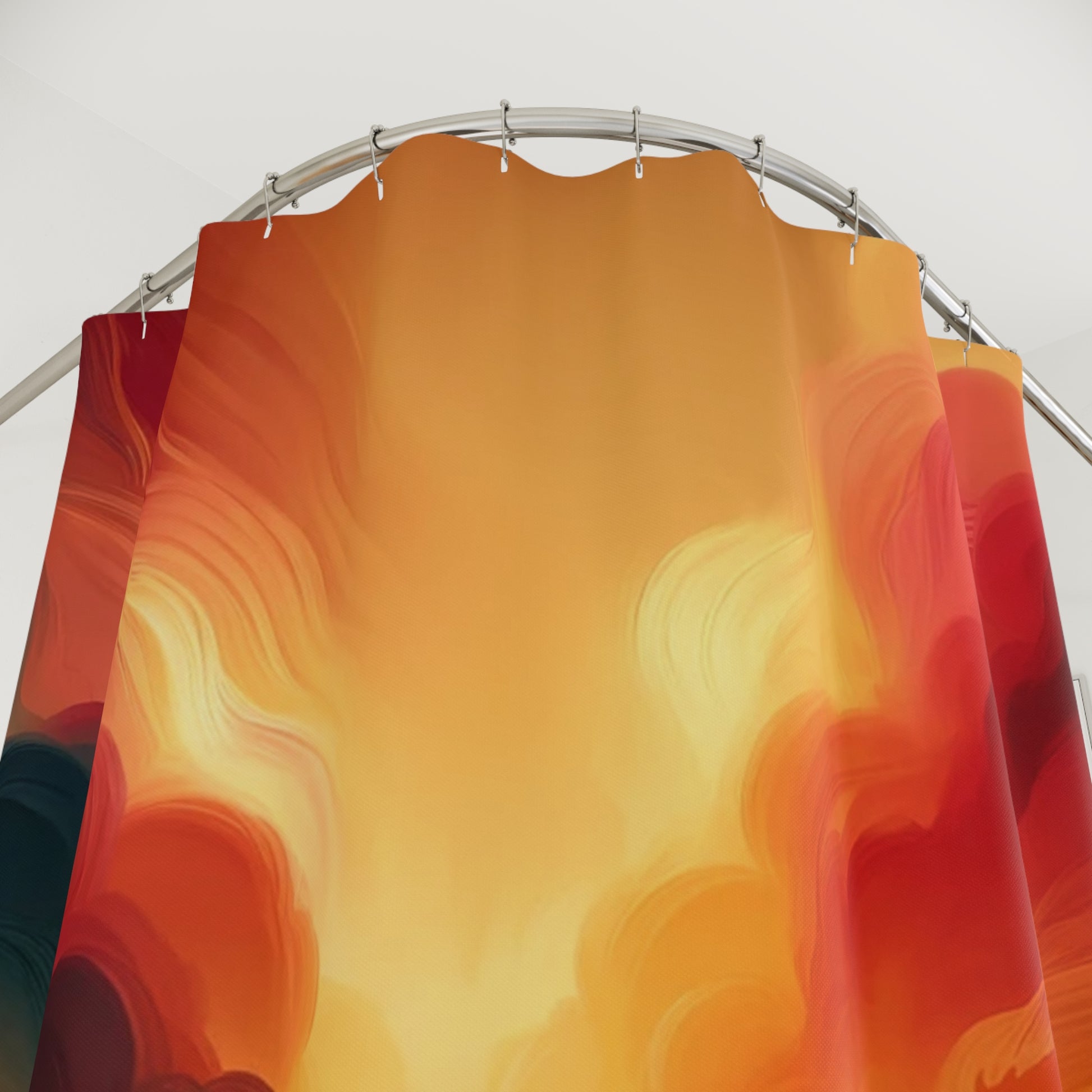 Close-up detail of the design showing the intricate blending of warm tones in the abstract sunset.