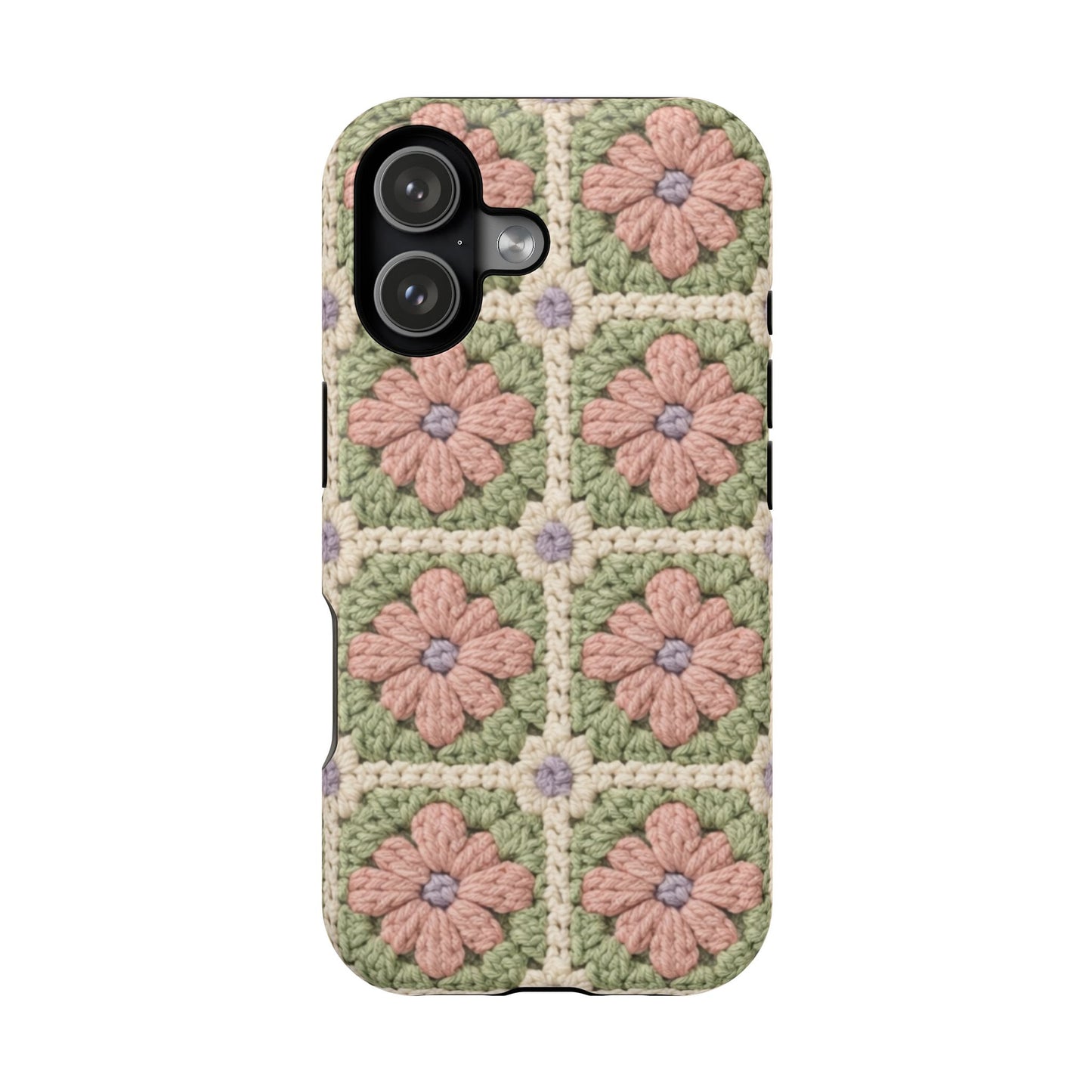 Crochet Floral Granny Square iPhone Case | Magnetic Impact-Resistant