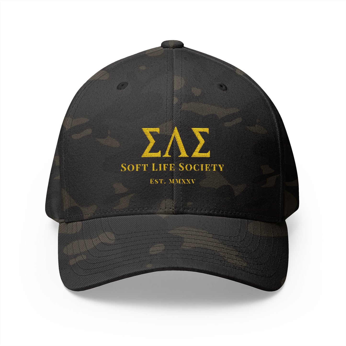 Soft Life Society™ Embroidered Closed-Back Cap | Sigma Lambda Rose Hat