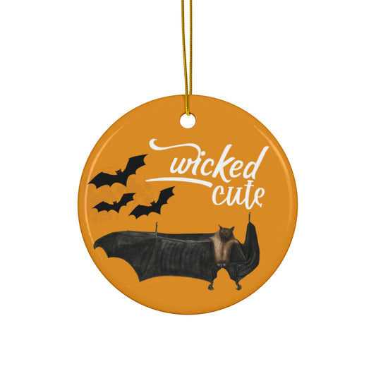 Wicked Cute Bat Halloween Ceramic Ornament – Spooky and Fun Holiday Decoration