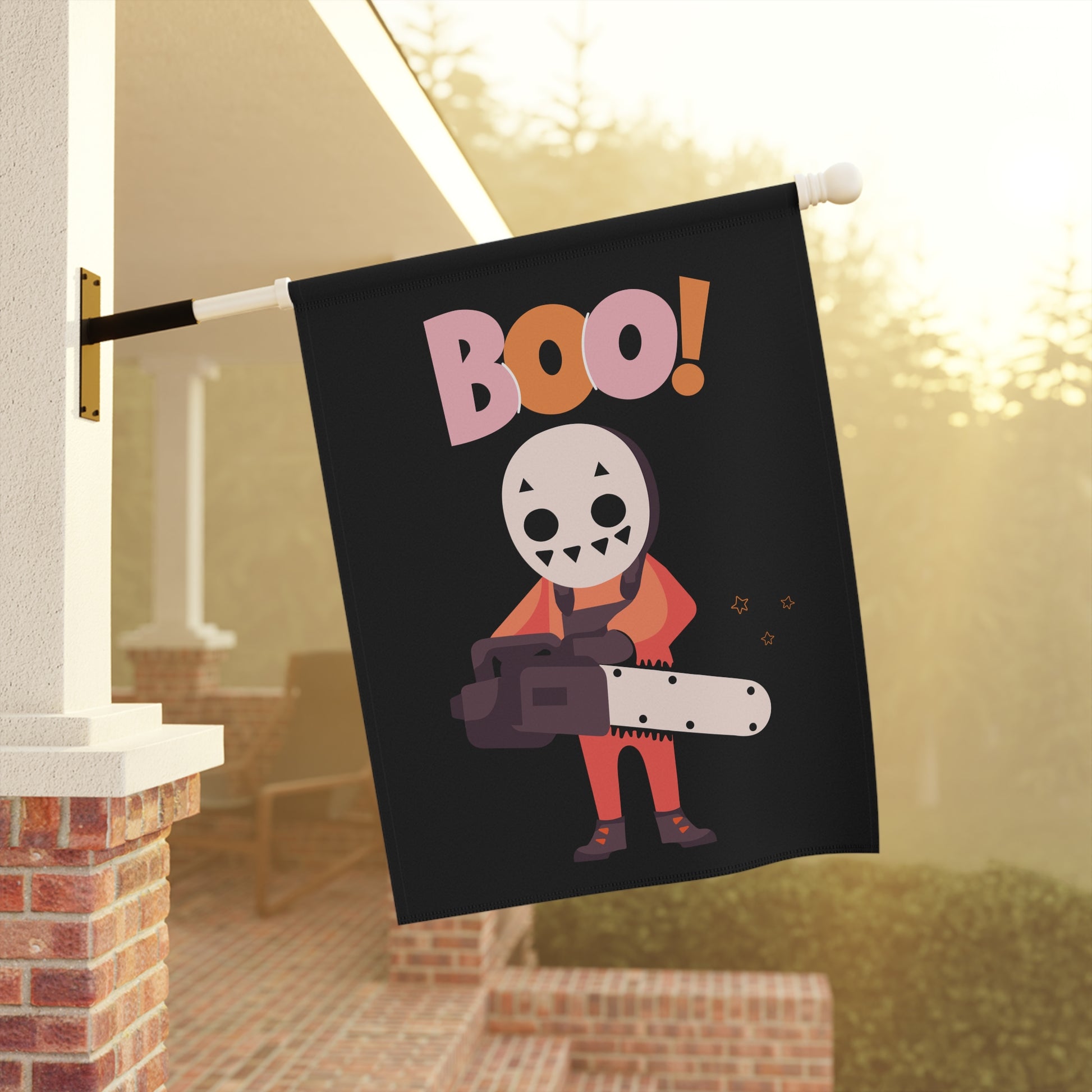 Boo! Halloween Garden Flag | 100% Poly Poplin-Canvas | Double-Sided Design