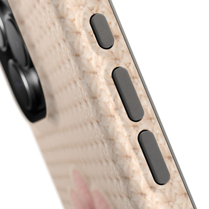 Close-up of a smartphone's side profile with buttons on a white background