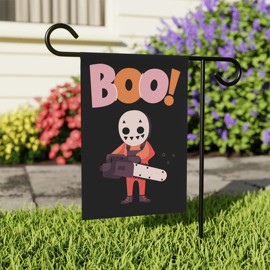 Boo! Halloween Garden Flag | 100% Poly Poplin-Canvas | Double-Sided Design