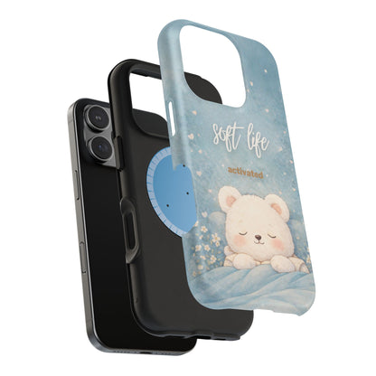 MagSafe compatible phone case showing magnetic ring inside with layered case structure