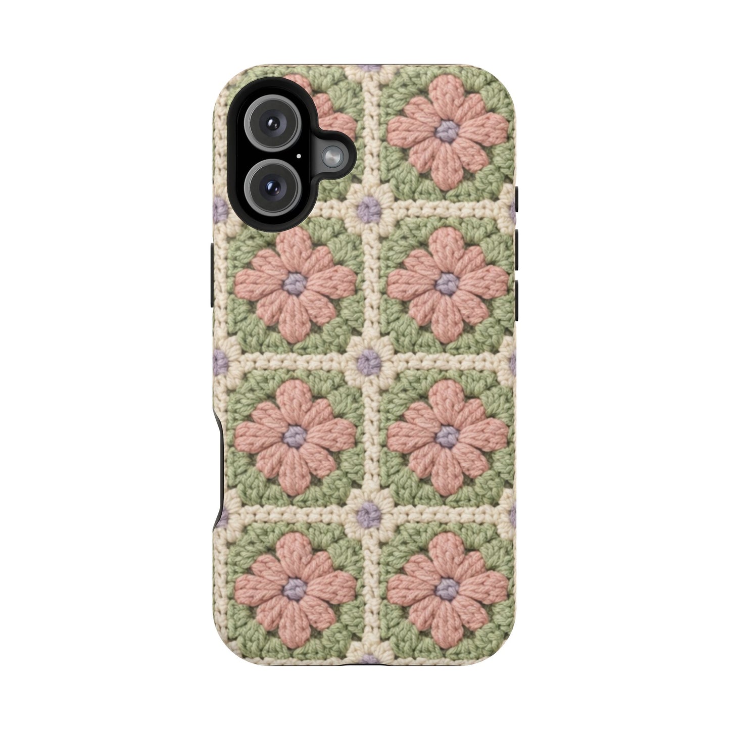 Crochet Floral Granny Square iPhone Case | Magnetic Impact-Resistant