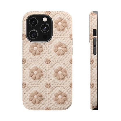 Phone case with floral pattern on a beige background