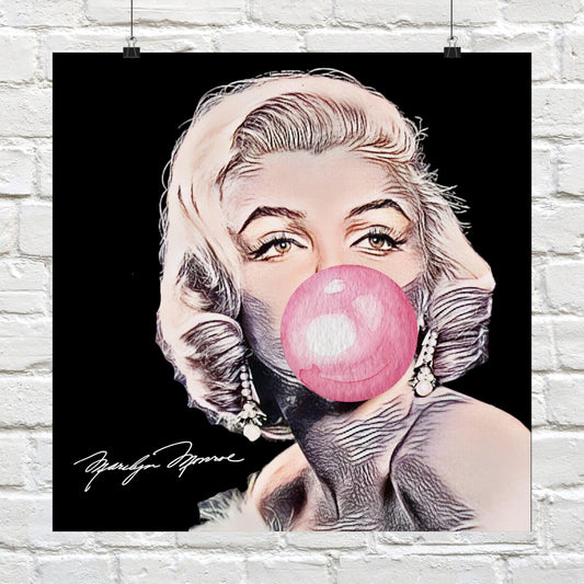 Marilyn Monroe Bubblegum Poster - Iconic and Playful Wall Art