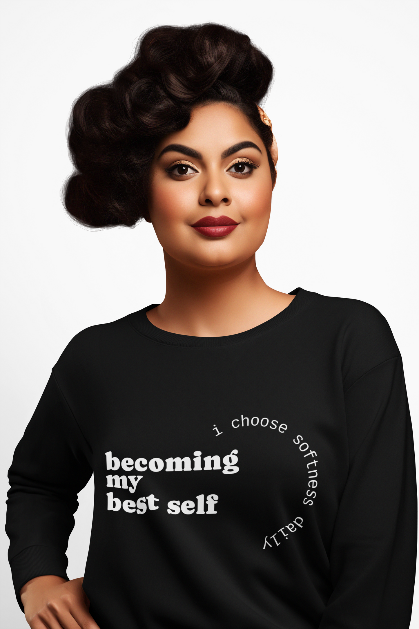 Soft Life Society™ – ‘Becoming My Best Self’ Cozy Affirmation Sweatshirt