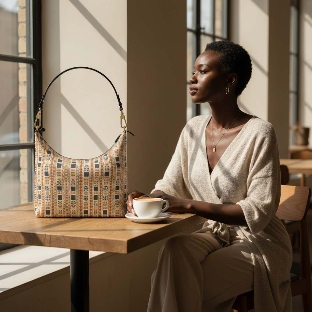 Amara Heritage Microprint™ Leather Shoulder Hobo Bag