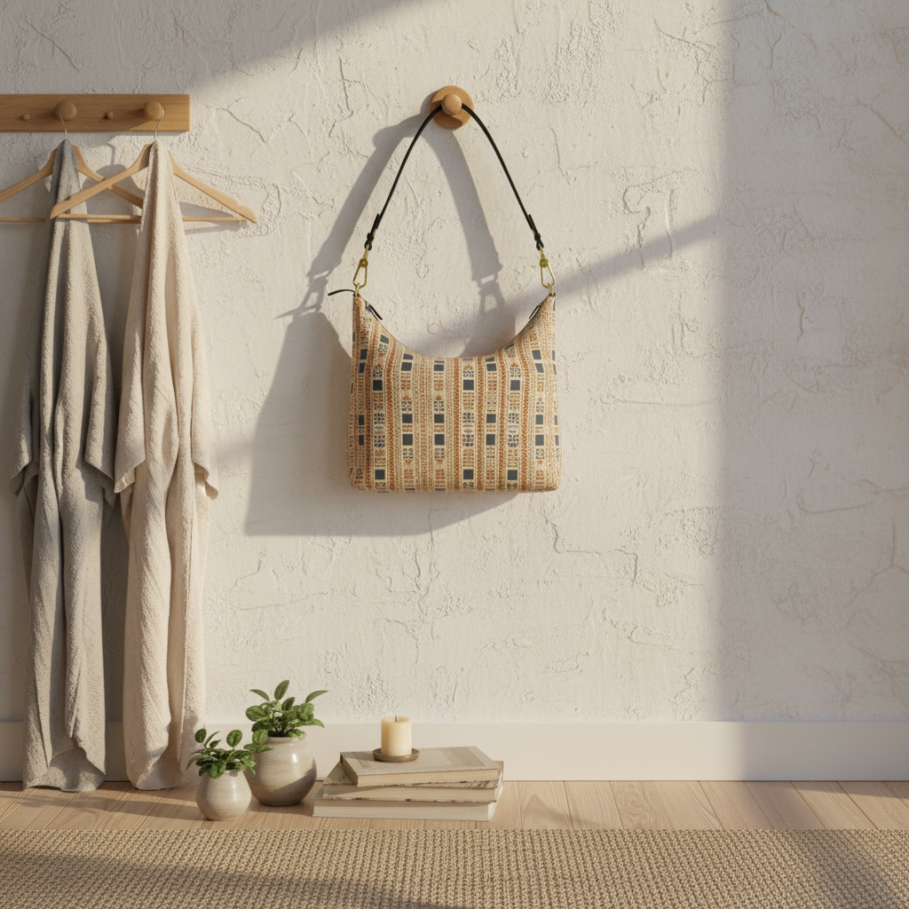 Amara Heritage Microprint™ Leather Shoulder Hobo Bag