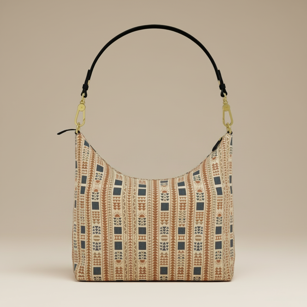 Amara Heritage Microprint™ Leather Shoulder Hobo Bag