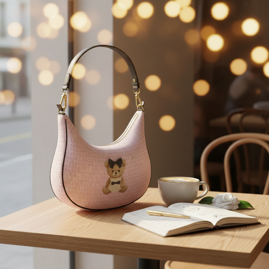 Blush Couture Teddy Curve Hobo styled with a journal and candle in a cozy soft-life setting.