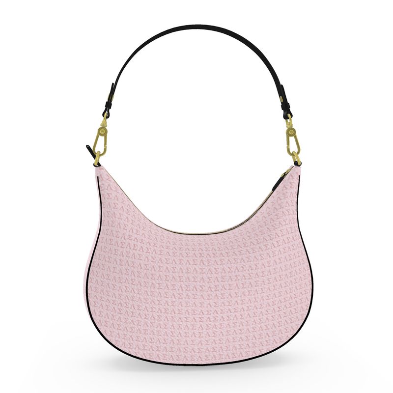 Back view of the Blush Couture Teddy Curve Hobo in full-grain blush Nappa leather.