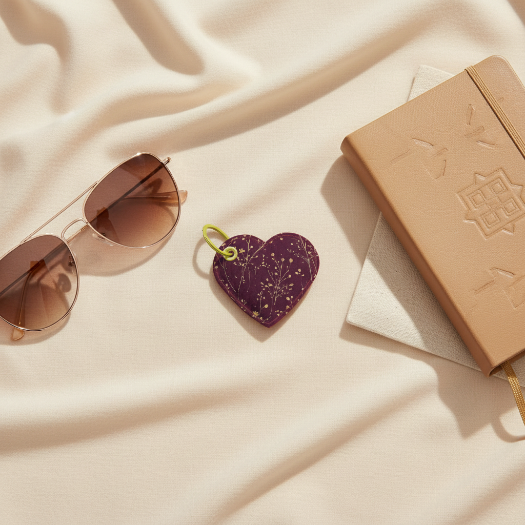 Soft Life Society™ Botanica Rouge Heart Keychain