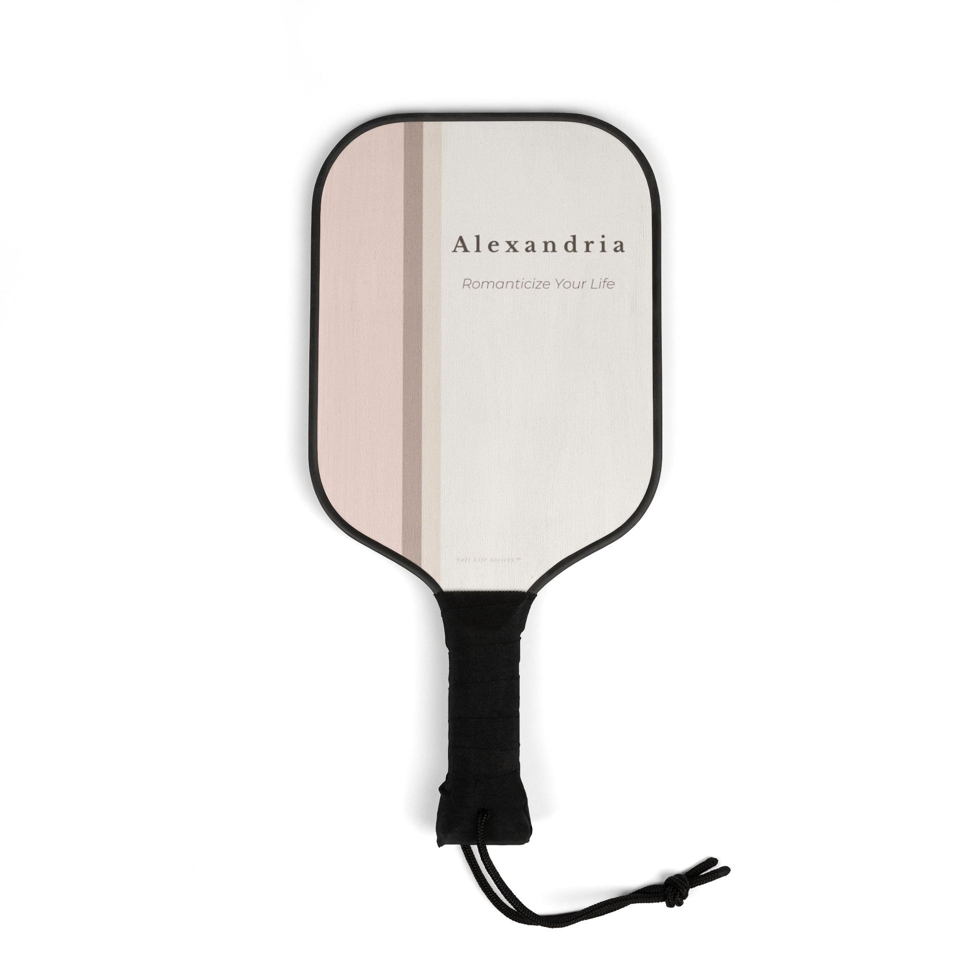 Paddle with 'Alexandria' branding on a white background