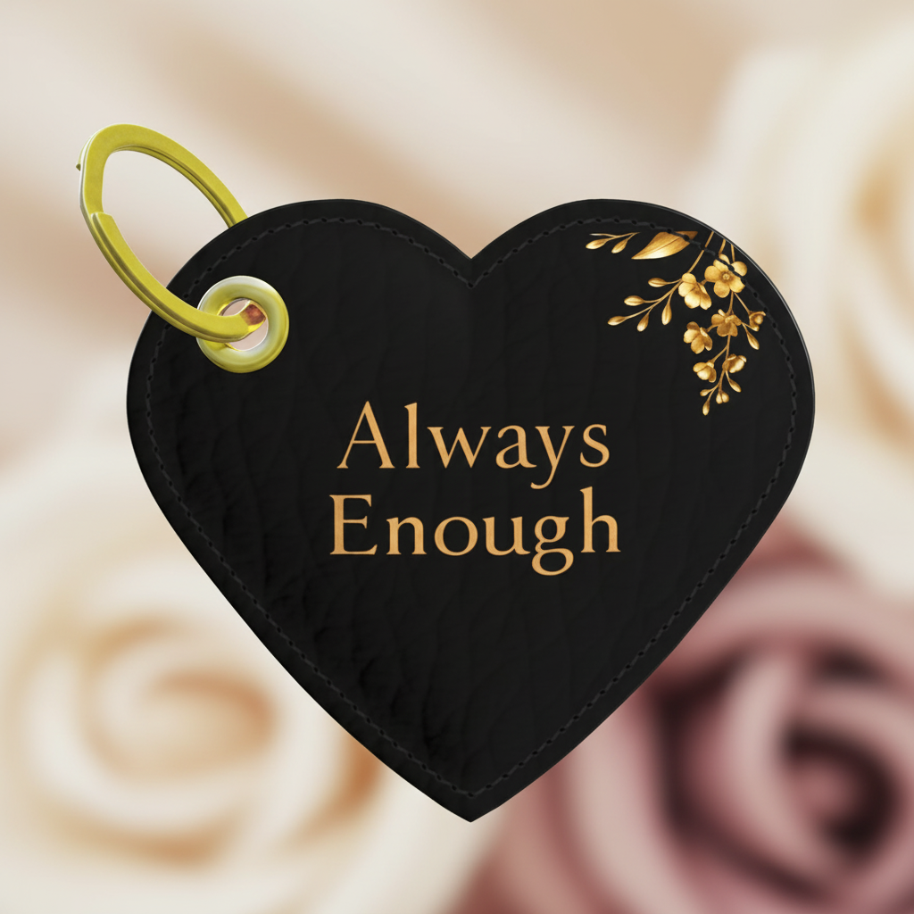 Always Enough, Luxury Leather Heart Keychain | Soft Life Society™