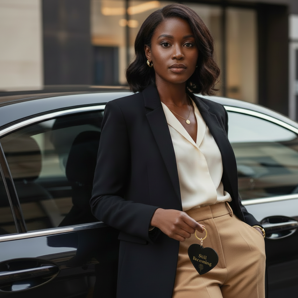 Still Becoming Heart | Soft Life Society Luxury Leather Heart Keychain