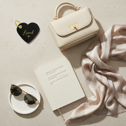 Loved Keychain | Leather Heart Charm (Black)