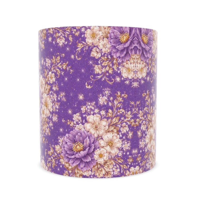 Floral-patterned product on a purple background