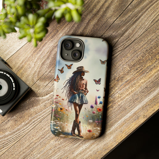 Western Wanderlust Wildflower Phone Case - Robust Dual-Layer Protection for Smartphones Tough Cases