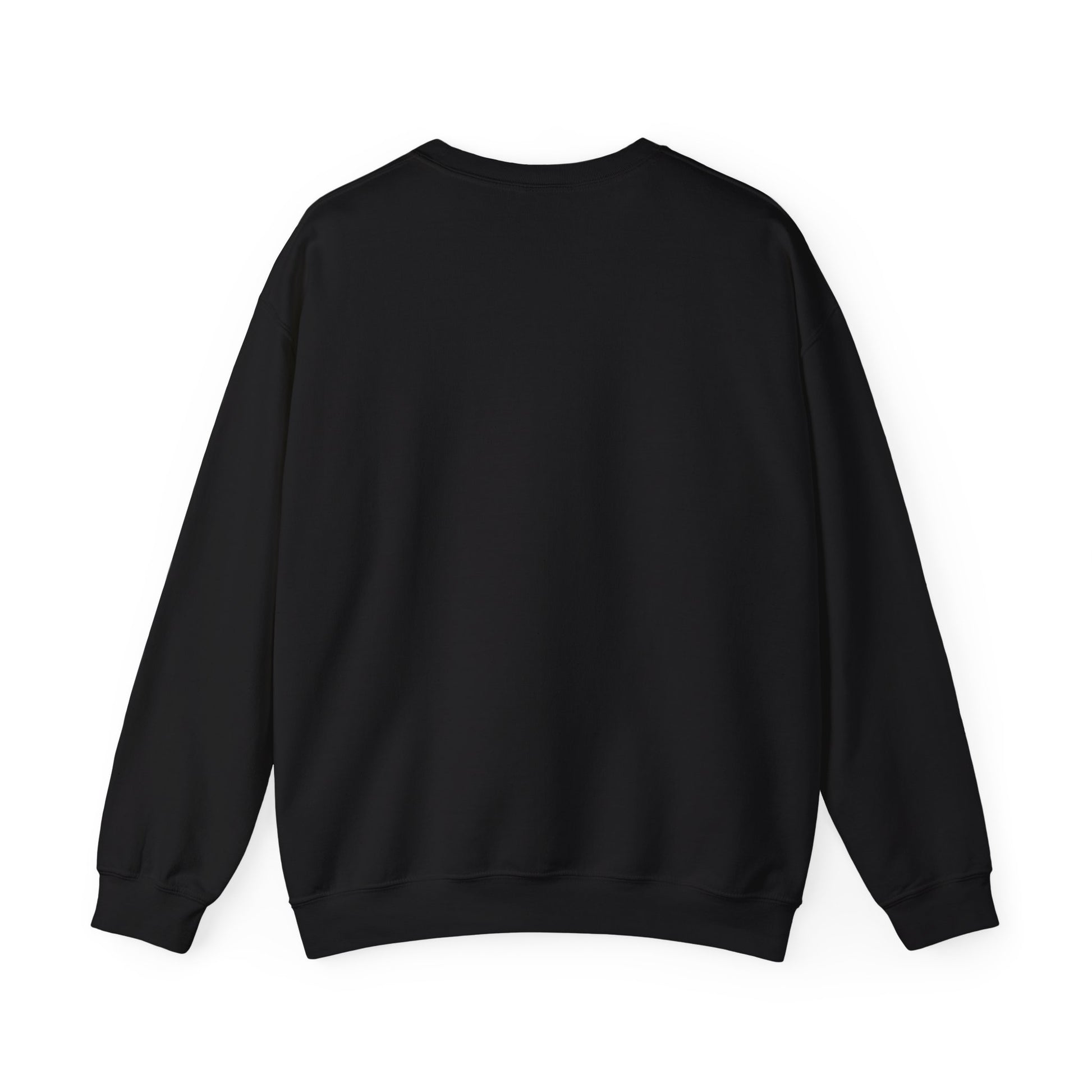 Back view of the "Up, Up, and Away" sweatshirt in black, highlighting relaxed fit
