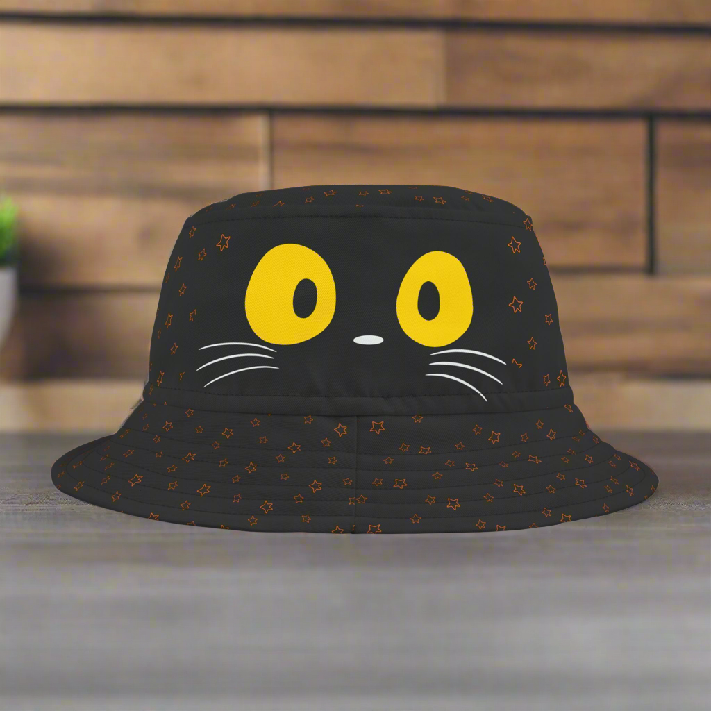 Black Cat Halloween Bucket Hat