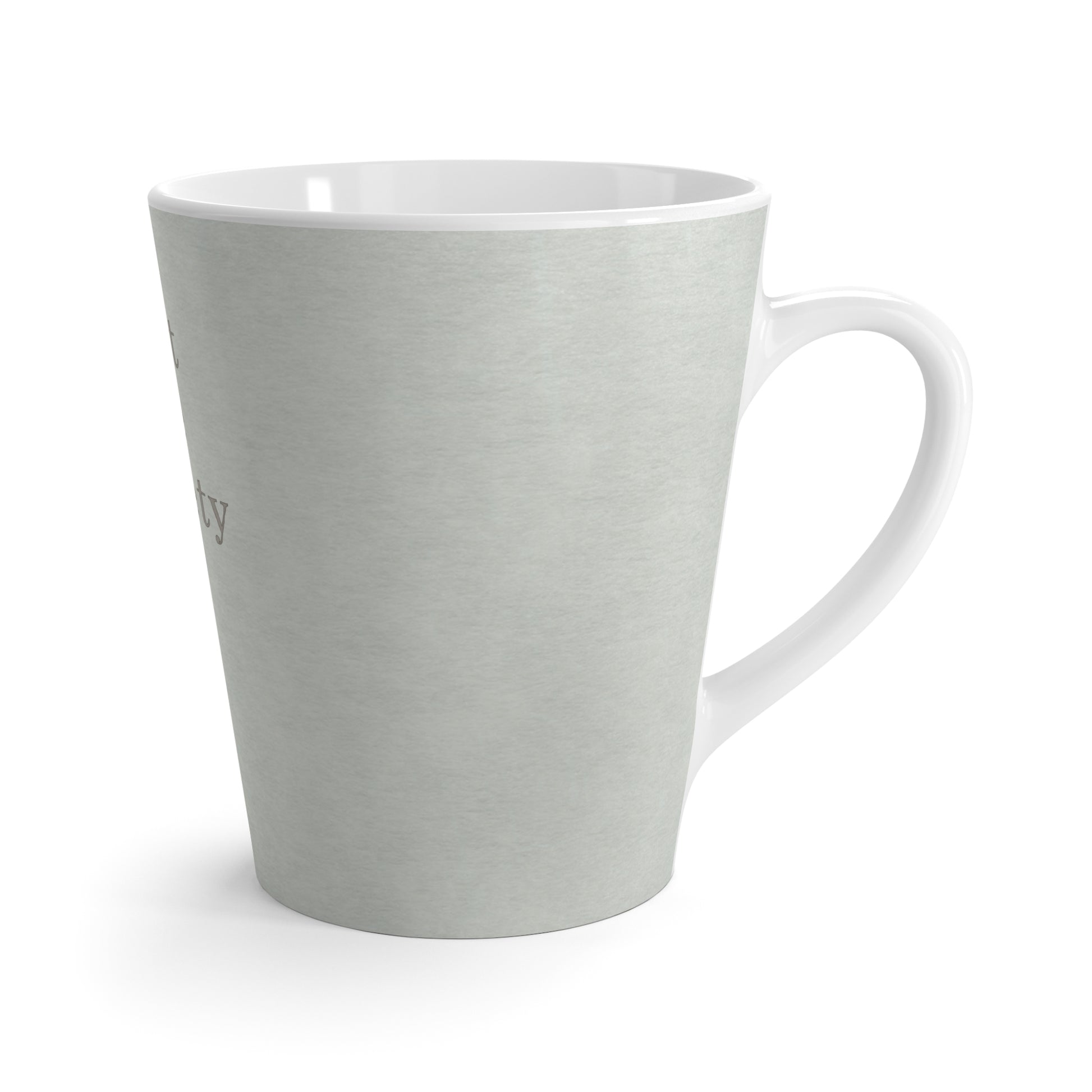 Side view of sage green mug with a subtle texture on a white background