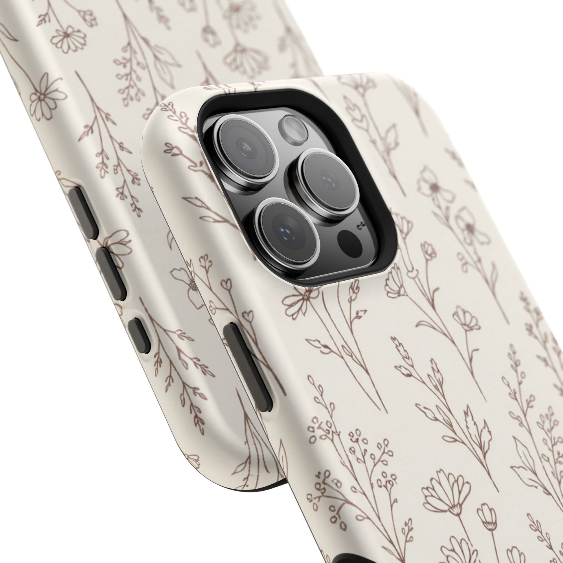 Phone case with floral pattern on a white background