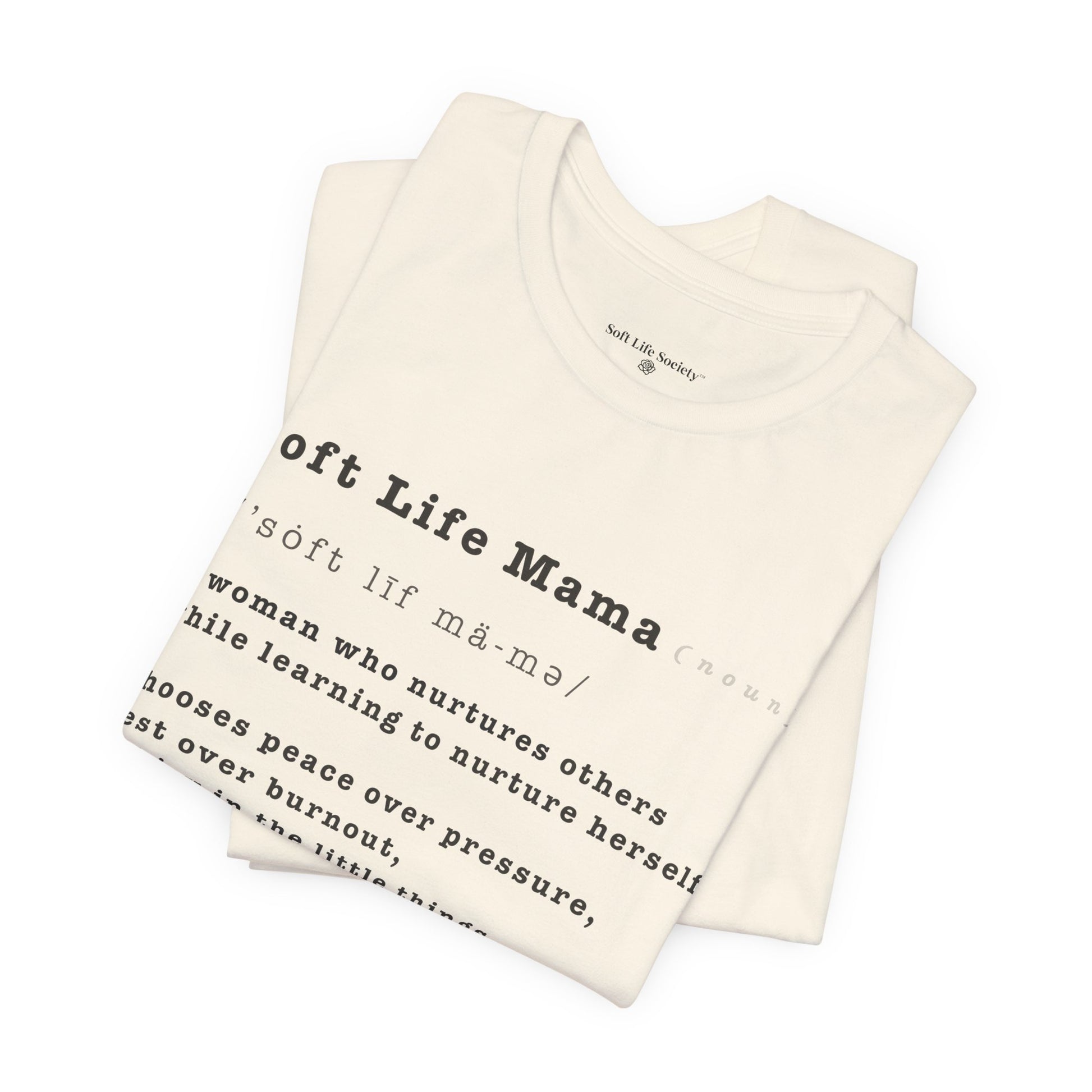 Folded tank top with text on a white background