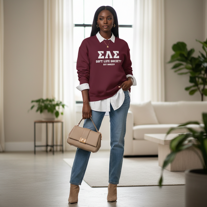Soft Life ΣΛΣ Crewneck | Embroidered Sweatshirt