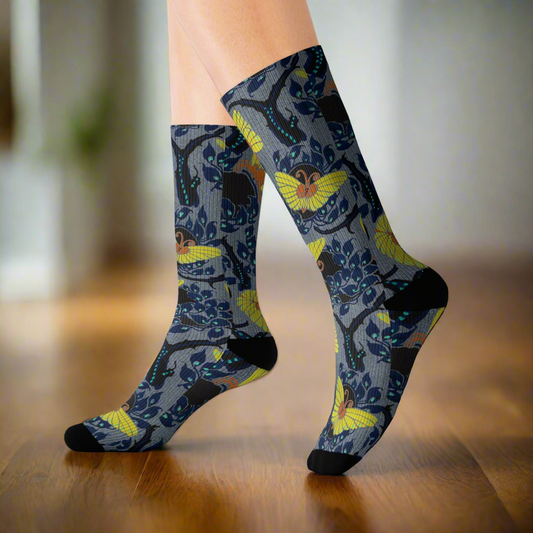 Art Nouveau Butterfly Socks – E. A. Séguy Inspired Unisex Crew Socks