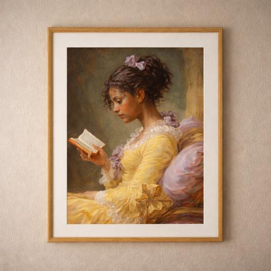 Large framed portrait art displayed above a modern neutral sofa, highlighting scale and placement for living room wall decor.