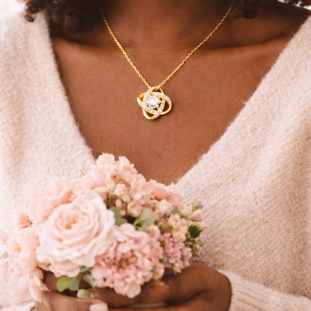 Soft Life Society™ Love Knot Necklace – 14K White Gold or 18K Yellow Gold