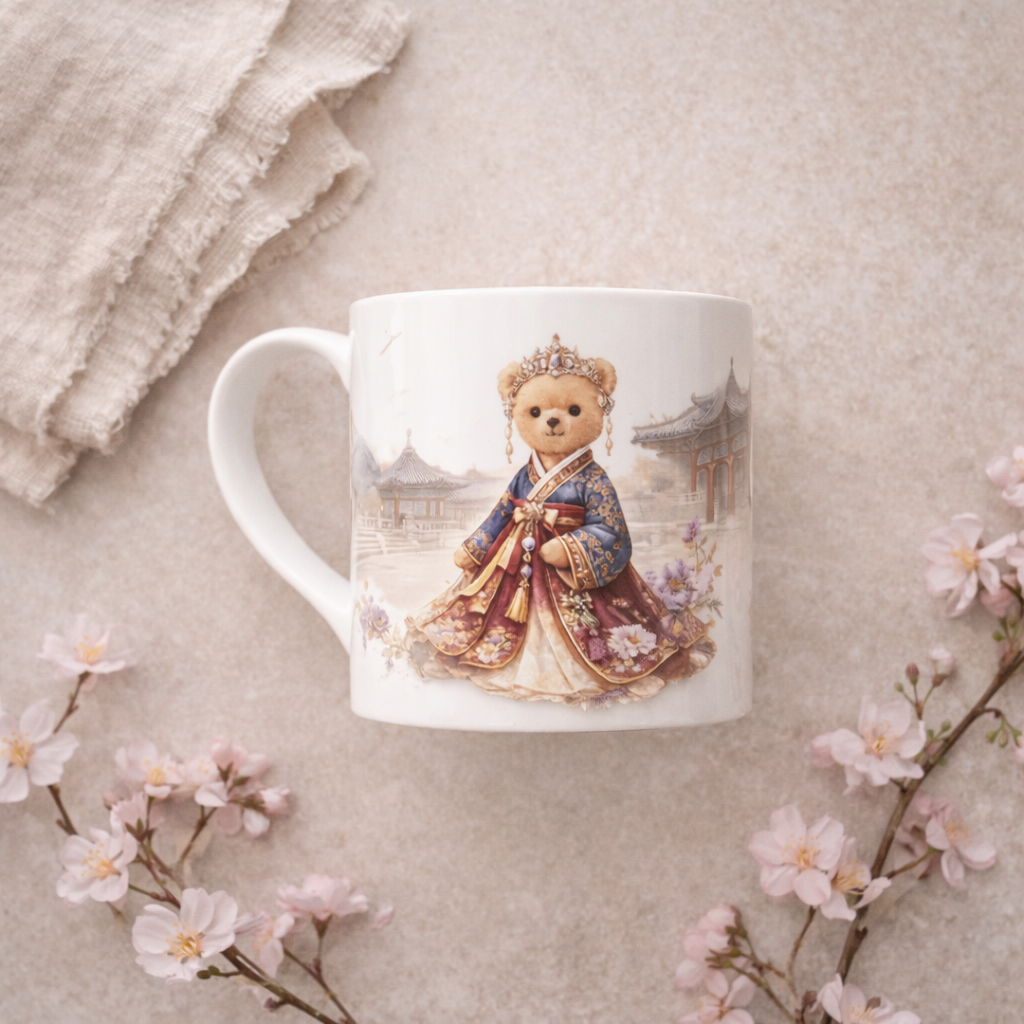 Royal Hanbok Teddy Mug | Bone China Cup
