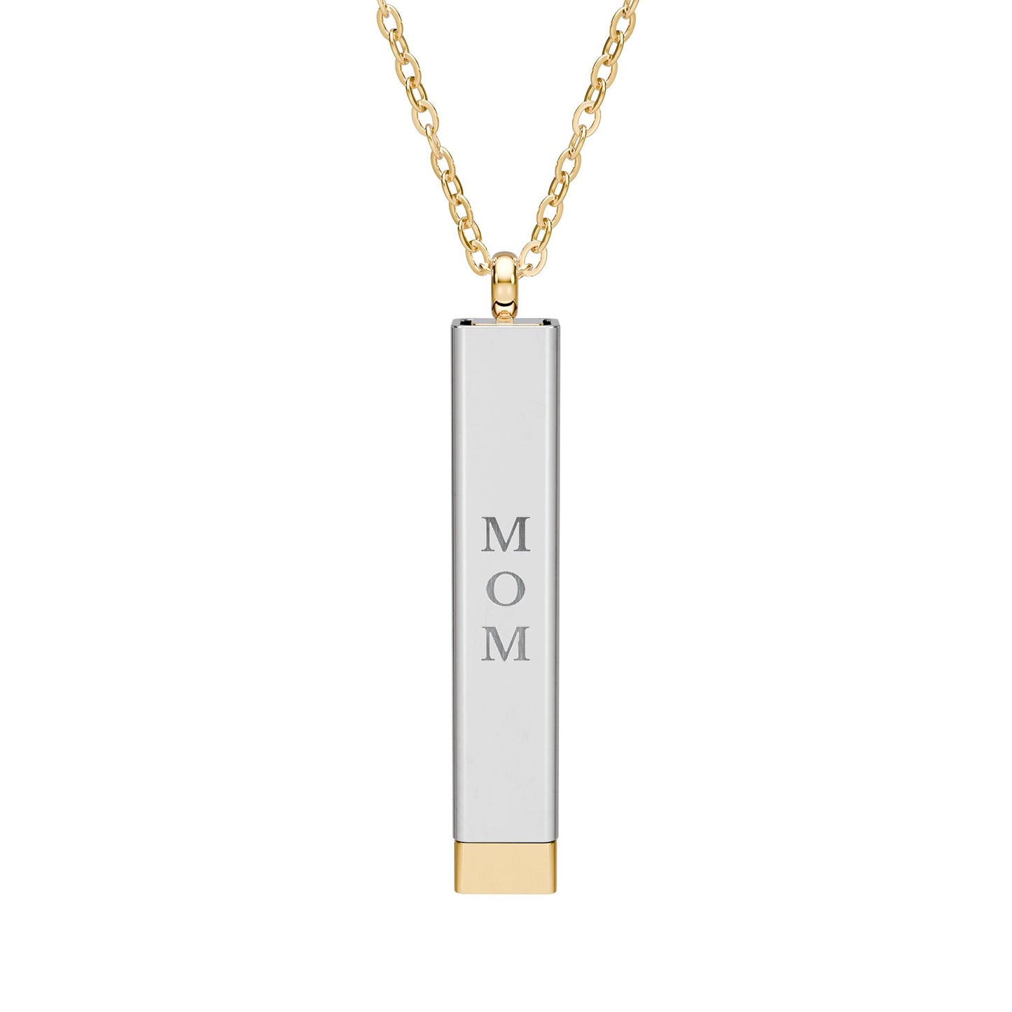 Hidden Message Necklace | Engraved Sliding Bar