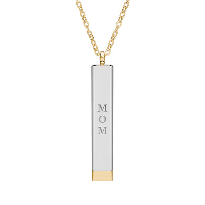 Hidden Message Necklace | Engraved Sliding Bar